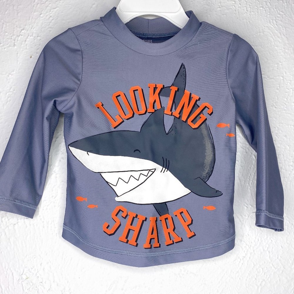 Carter's Just One You, baby boy's 12 mo. long sleeved rash guard in grey.